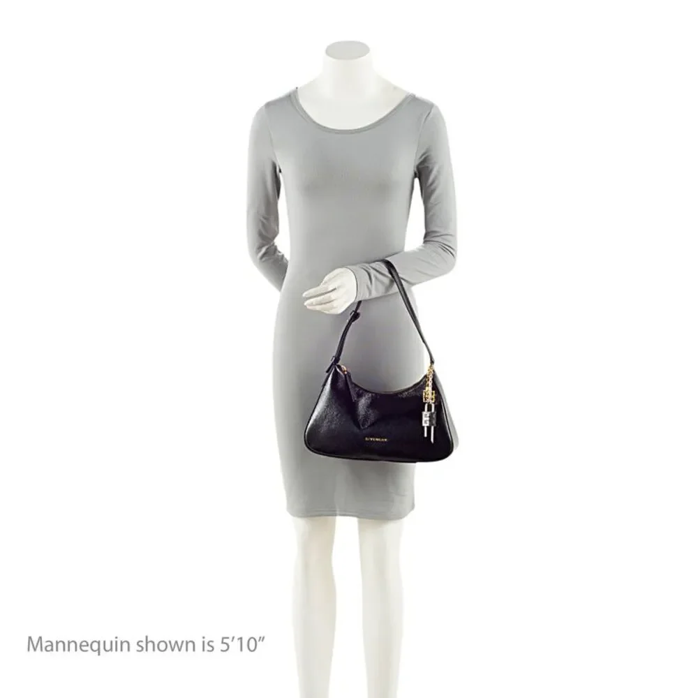 Givenchy Pebbled Patent Leather Lucky Lock Small Shoulder Bag